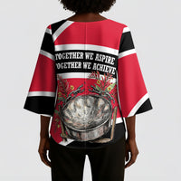 Trinidad And Tobago Independence Day Scarlet Ibis Kimono Sleeve Blouse Steelpan Heritage National Flag