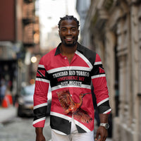 Trinidad And Tobago Independence Day Scarlet Ibis Long Sleeve Button Shirt Steelpan Heritage National Flag