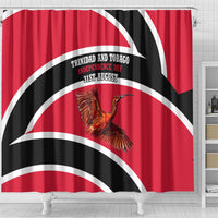 Trinidad And Tobago Independence Day Scarlet Ibis Shower Curtain Steelpan Heritage National Flag