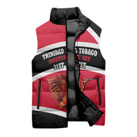 Trinidad And Tobago Independence Day Scarlet Ibis Sleeveless Puffer Jacket Steelpan Heritage National Flag