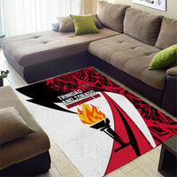 Trinidad And Tobago Independence Day Area Rug Freedom Torch Heritage Symbols