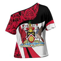 Trinidad And Tobago Independence Day Cross Shoulder Shirt Freedom Torch Heritage Symbols