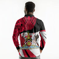 Trinidad And Tobago Independence Day Long Sleeve Polo Shirt Freedom Torch Heritage Symbols