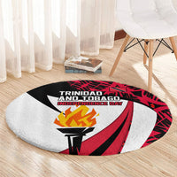 Trinidad And Tobago Independence Day Round Carpet Freedom Torch Heritage Symbols