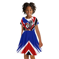Haiti World Football Mondyal 2026 Kid Short Sleeve Dress Pride Ayiti Caribbean Culture Patriotic Crest