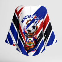 Haiti World Football Mondyal 2026 Kimono Sleeve Blouse Pride Ayiti Caribbean Culture Patriotic Crest