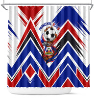 Haiti World Football Mondyal 2026 Shower Curtain Pride Ayiti Caribbean Culture Patriotic Crest