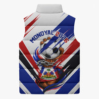 Haiti World Football Mondyal 2026 Sleeveless Puffer Jacket Pride Ayiti Caribbean Culture Patriotic Crest