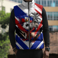 Haiti World Football Mondyal 2026 Sleeveless Puffer Jacket Pride Ayiti Caribbean Culture Patriotic Crest
