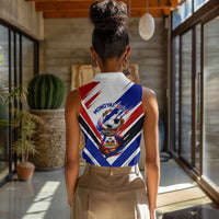 Haiti World Football Mondyal 2026 Women Sleeveless Polo Shirt Pride Ayiti Caribbean Culture Patriotic Crest