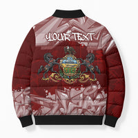 Personalized Pennsylvania Coat Of Arms Bomber Puffer Jacket Street Art Graffiti Graphic