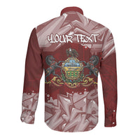 Personalized Pennsylvania Coat Of Arms Long Sleeve Button Shirt Street Art Graffiti Graphic