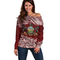 Personalized Pennsylvania Coat Of Arms Off Shoulder Sweater Street Art Graffiti Graphic