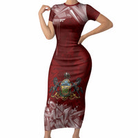 Personalized Pennsylvania Coat Of Arms Short Sleeve Bodycon Dress Street Art Graffiti Graphic