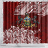 Personalized Pennsylvania Coat Of Arms Shower Curtain Street Art Graffiti Graphic