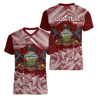 Personalized Pennsylvania Coat Of Arms Women V-Neck T-Shirt Street Art Graffiti Graphic
