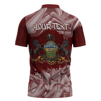 Personalized Pennsylvania Coat Of Arms Zipper Polo Shirt Street Art Graffiti Graphic