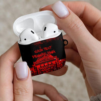 Personalized Pennsylvania Philadelphia Museum Of Art AirPods Case Red Grunge Paint Splatter Graphic