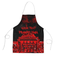 Personalized Pennsylvania Philadelphia Museum Of Art Apron Red Grunge Paint Splatter Graphic