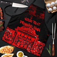Personalized Pennsylvania Philadelphia Museum Of Art Apron Red Grunge Paint Splatter Graphic