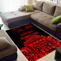 Personalized Pennsylvania Philadelphia Museum Of Art Area Rug Red Grunge Paint Splatter Graphic