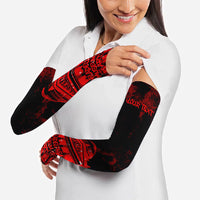 Personalized Pennsylvania Philadelphia Museum Of Art Arm Sleeves Red Grunge Paint Splatter Graphic