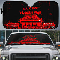 Personalized Pennsylvania Philadelphia Museum Of Art Auto Sun Shade Red Grunge Paint Splatter Graphic