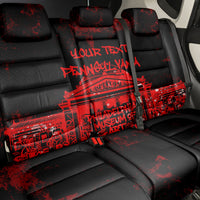 Personalized Pennsylvania Philadelphia Museum Of Art Back Car Seat Cover Red Grunge Paint Splatter Graphic