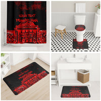 Personalized Pennsylvania Philadelphia Museum Of Art Bathroom Set Red Grunge Paint Splatter Graphic