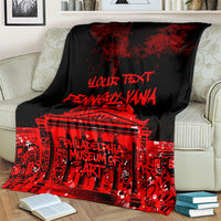 Personalized Pennsylvania Philadelphia Museum Of Art Blanket Red Grunge Paint Splatter Graphic