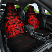 Personalized Pennsylvania Philadelphia Museum Of Art Car Seat Cover Red Grunge Paint Splatter Graphic