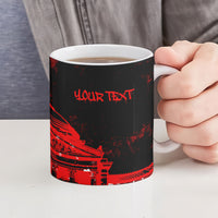 Personalized Pennsylvania Philadelphia Museum Of Art Ceramic Mug Red Grunge Paint Splatter Graphic