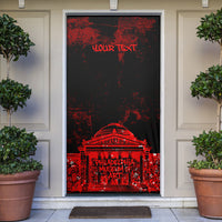 Personalized Pennsylvania Philadelphia Museum Of Art Door Cover Red Grunge Paint Splatter Graphic