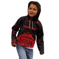 Personalized Pennsylvania Philadelphia Museum Of Art Kid Hoodie Red Grunge Paint Splatter Graphic