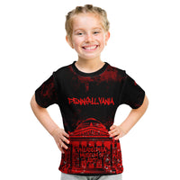 Personalized Pennsylvania Philadelphia Museum Of Art Kid T Shirt Red Grunge Paint Splatter Graphic