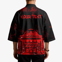 Personalized Pennsylvania Philadelphia Museum Of Art Kimono Red Grunge Paint Splatter Graphic