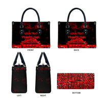 Personalized Pennsylvania Philadelphia Museum Of Art Leather Bag Red Grunge Paint Splatter Graphic