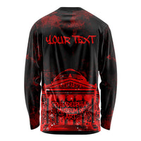 Personalized Pennsylvania Philadelphia Museum Of Art Long Sleeve Shirt Red Grunge Paint Splatter Graphic
