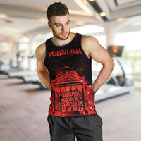 Personalized Pennsylvania Philadelphia Museum Of Art Men Tank Top Red Grunge Paint Splatter Graphic