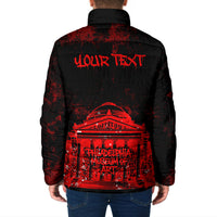Personalized Pennsylvania Philadelphia Museum Of Art Padded Jacket Red Grunge Paint Splatter Graphic