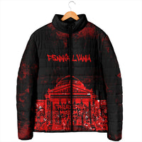 Personalized Pennsylvania Philadelphia Museum Of Art Padded Jacket Red Grunge Paint Splatter Graphic
