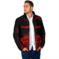 Personalized Pennsylvania Philadelphia Museum Of Art Padded Jacket Red Grunge Paint Splatter Graphic