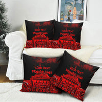 Personalized Pennsylvania Philadelphia Museum Of Art Pillow Cover Red Grunge Paint Splatter Graphic