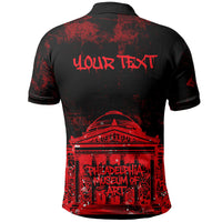 Personalized Pennsylvania Philadelphia Museum Of Art Polo Shirt Red Grunge Paint Splatter Graphic
