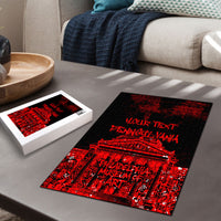 Personalized Pennsylvania Philadelphia Museum Of Art Puzzle Red Grunge Paint Splatter Graphic