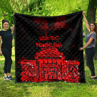 Personalized Pennsylvania Philadelphia Museum Of Art Quilt Red Grunge Paint Splatter Graphic