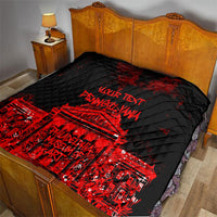 Personalized Pennsylvania Philadelphia Museum Of Art Quilt Red Grunge Paint Splatter Graphic