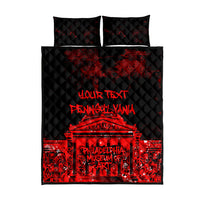 Personalized Pennsylvania Philadelphia Museum Of Art Quilt Bed Set Red Grunge Paint Splatter Graphic