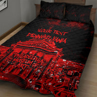 Personalized Pennsylvania Philadelphia Museum Of Art Quilt Bed Set Red Grunge Paint Splatter Graphic