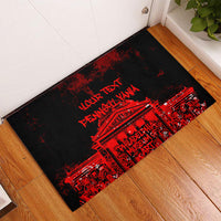 Personalized Pennsylvania Philadelphia Museum Of Art Rubber Doormat Red Grunge Paint Splatter Graphic